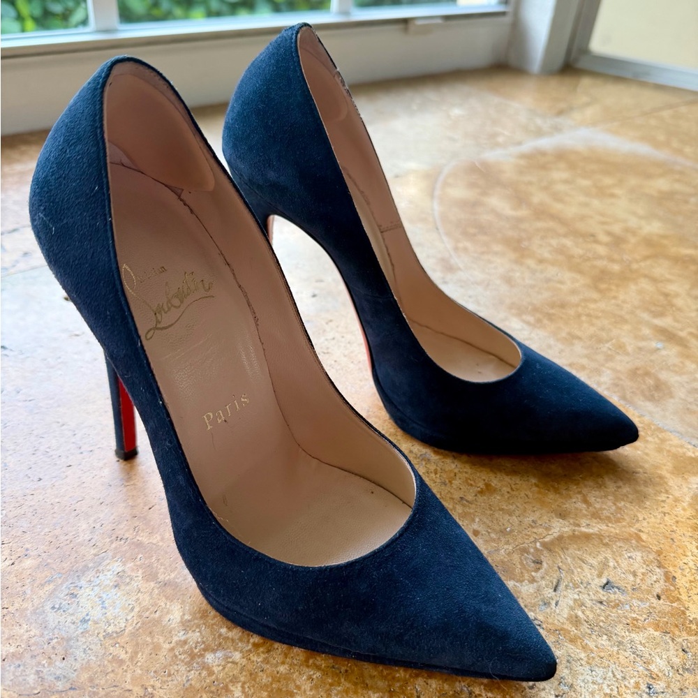 Christian Louboutin Navy Heels 38